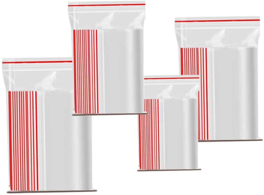 Svp, Zip Lock Pouch Reusable| Resealable Self Lock Covers Plastic Bags Storage Pouches -100Pcs (5X6 Inches) - Transparent