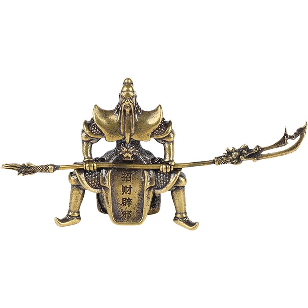 Luxylei Chinese Feng Shui Guan Yu Statue Guan Gong Army General Statue Figurines Vintage Decor Home Office Decoration Decor Ornament