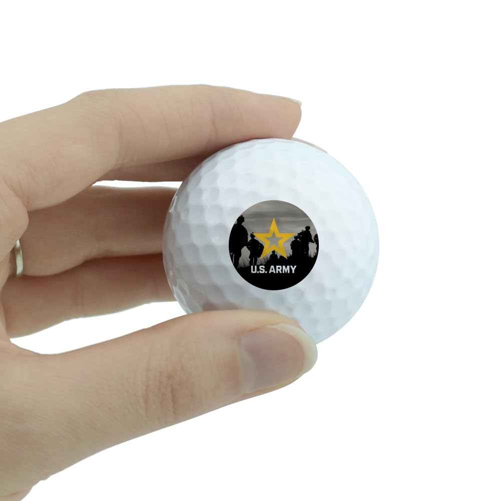 GRAPHICS & MORE U.S. Army Logo with Soldier Silhouettes Novelty Golf Balls 3 Pack
