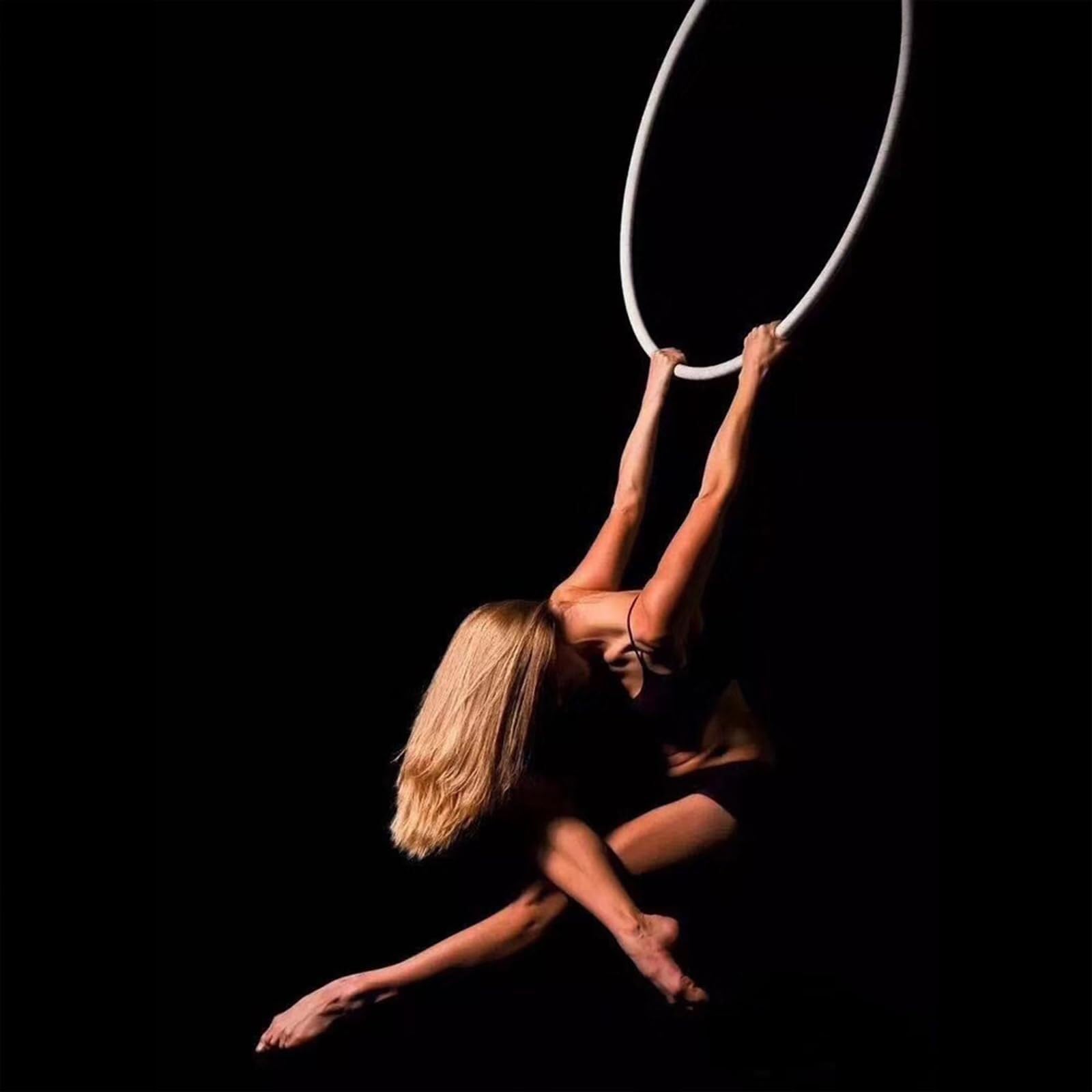 Aerial Yoga Hoop Set con Anelli Ginnastica e Panno Acrobatico Anello Fitness Yoga Cinghia Anello Fionda Aerea Yoga Amaca Sling Trainer Completo Aerial Yoga Kit