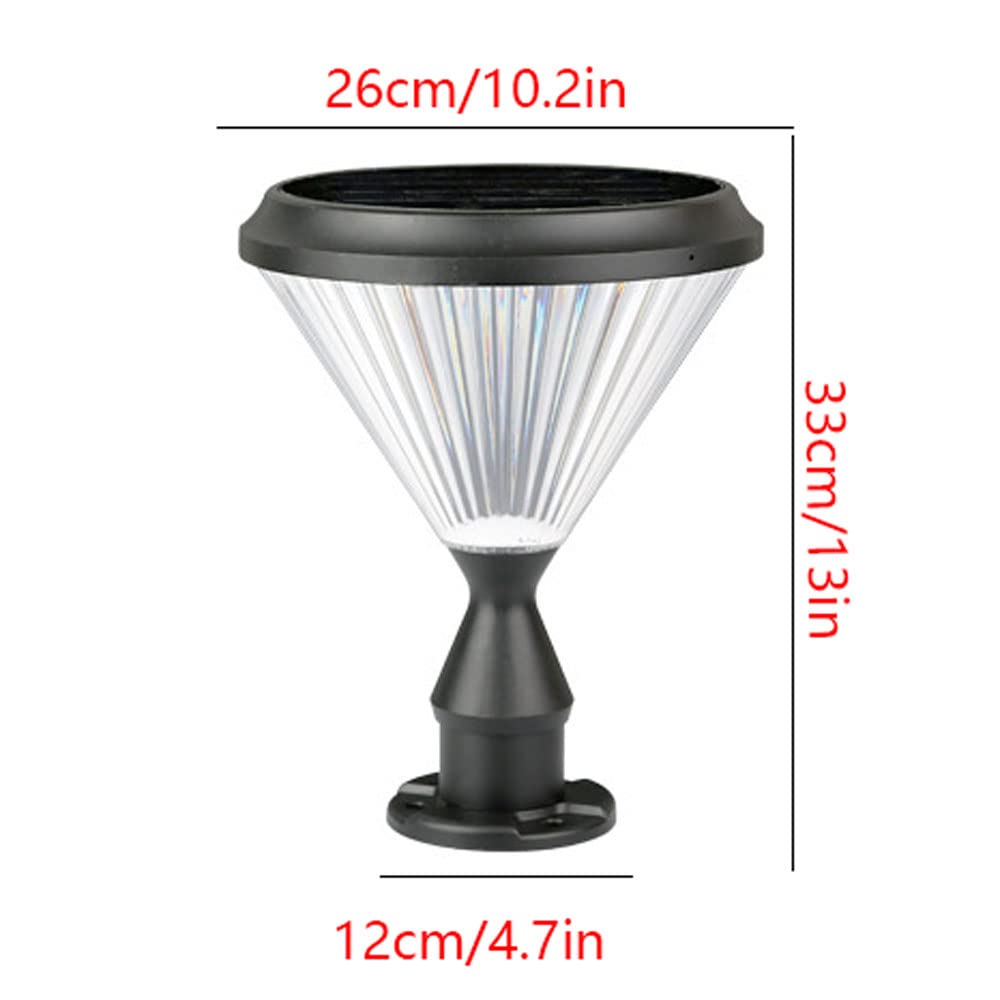 Solarna zewnętrzna lampa słupkowa, aluminiowy korpus z kloszem PC, wodoodporna lampa kolumnowa LED do podjazdu do bramy ogrodowej, automatyczne włączanie/wyłączanie od zmierzchu do świtu