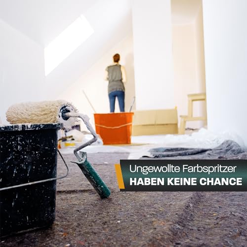 Hinrichs Malervlies 5m² 180g/m² - 1x5m Maler-Abdeckvlies mit Anti-Rutsch Beschichtung - Abdeckfliesse für Boden - Allzweckvlies als Schutz für Boden, Treppen & Möbel