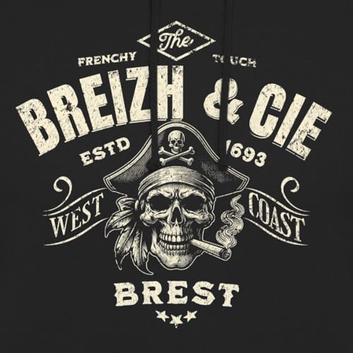 Sweat à capuche Brest Bretagne pirate original pull chaud Spreadshirt - 2