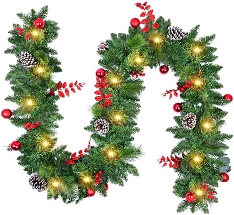 Guirnalda Navideñas con Luces LED, Guirnalda de Navidad 2,7m, Cor...