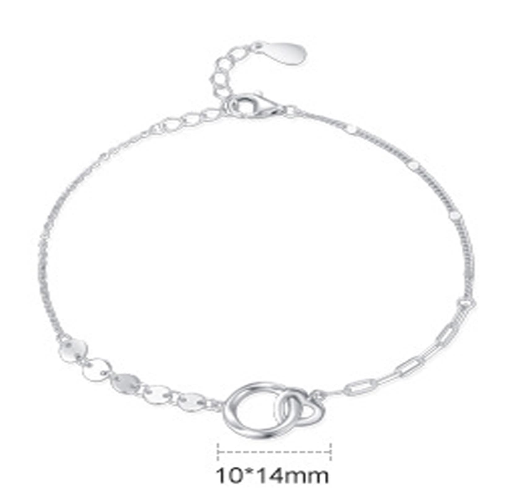 KnSam Pulsera de oro amarillo 750 de 18 quilates para mujer, diseño de corazón con círculos y diamantes, brazalete de platino
