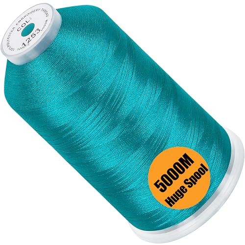 Image of New brothread - Single Huge Spool 5000M Each Polyester Embroidery Machine Thread 40WT for Commercial and Domestic Machines - Teal