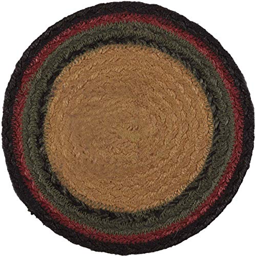 VHC-Brands-Wyatt-Rustic-Stenciled-Textured-Tan-Round-Kitchen-Table-Bear-Jute-Trivet-8 VHC Brands Wyatt Rustic Stenciled Textured Tan Round Kitchen Table Bear Jute Trivet 8
