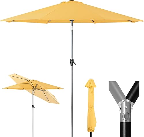 Miniatura 15 de Tempera Patio Market Outdoor Table Umbrella with Push Button Tilt and Crank, Large Sun Umbrella with Sturdy Pole & Fade Resistant Canopy, Easy to