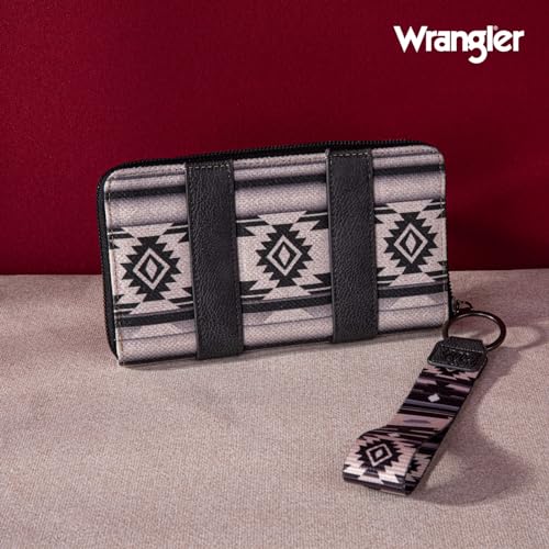 Wrangler Wallet Purse for Women Western Aztec Clutch Wristlet Wallet with Credit Card Holder LG-WG2203A-W006BK - image 6