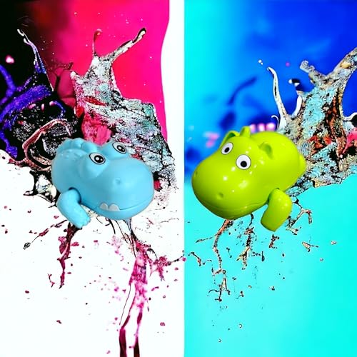Image of COSMOBABY (Hippo & Crocodile Combo) Bath Toys, Cute Swimming Bath Toys for Toddlers 1-3, Floating Wind Up Toys for 1-5 Year Old Boy Girl, New Born Baby Bathtub Water Toys, Proudly Made in India