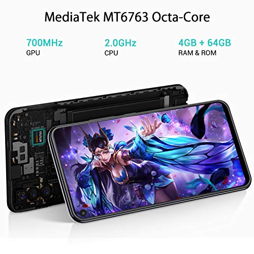Unlocked Cell Phone, OUKITEL C17 Pro 64GB+4GB Unlocked Phones 13+5MP Triple-Lens Camera Unlocked Smartphone 6.35 inch Blind Hole Display Mobile Phone MT6763 CPU -Sunrise - Thumbnail 7