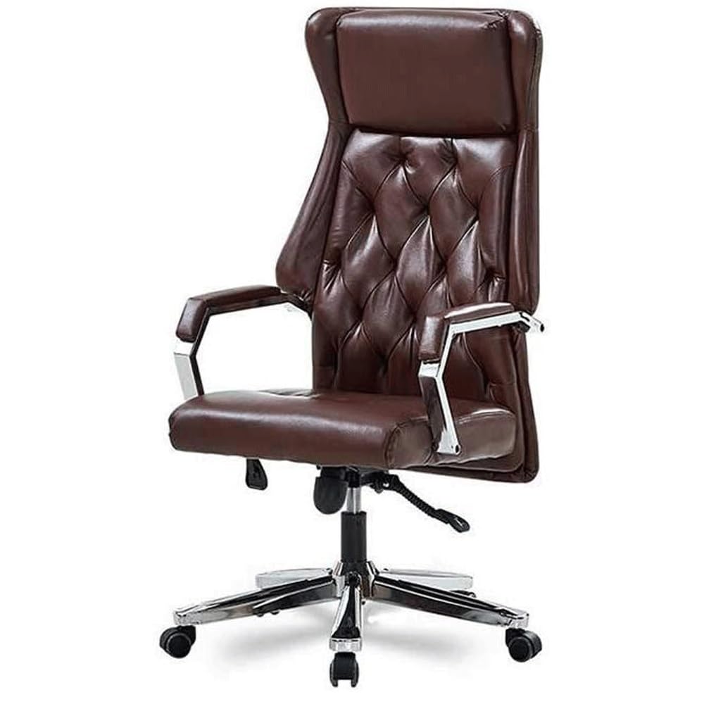 HTTGDGDH Adjustable Height Leather Executive Office Chair With Swivel Function | Ergonomic Chair For Home Office & Conference Room Use,
