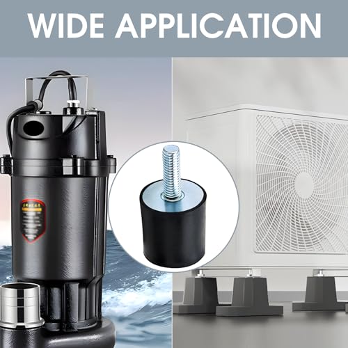 4 Stück Gummipuffer M6, D20mmxH20mm Silentblock Gummihalterungen Stoßdämpfer Schwingungsisolatoren Schwingungsdämpfer Antivibrations-Gummidämpfer für Benzinmotoren Wasserpumpen Dieselmotoren Waschmasc
