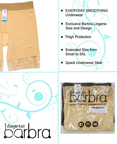 Slip Shorts for Women Smooth lace 3 Pack Undershorts (XL, Mid-Rise Premium)