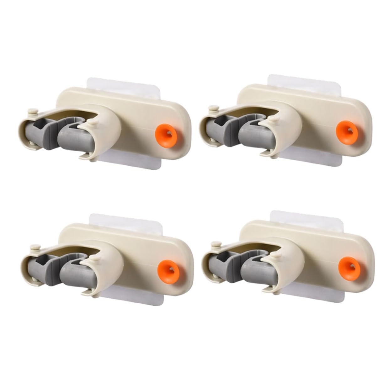 Cabilock 4pcs Mop Hanger Wall Mounted Clothes Mounted Mop Holder Mop Holder Single Umbrella Hanging Punch Multi Cleaner Tool Multipurpose Tool Wall Mounted Hooks Broom Wall-Mounted