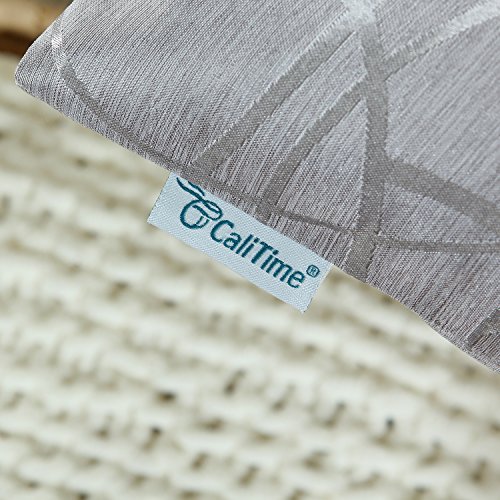 Calitime Throw Pillow Cases Pack Of 2 Modern Shining Dull Contrast Circles Rings Geometric Cushion Covers Shells For Couch Sofa Home Decor 18 X 18 Inches Silver Gray #TOP6