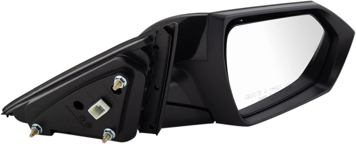 TRQ Passenger Side Mirror Assembly Power Heated Blind Spot Smooth Black Paint to Match Compatible with 2021-2023 Hyundai Elantra US or Korean Built Models