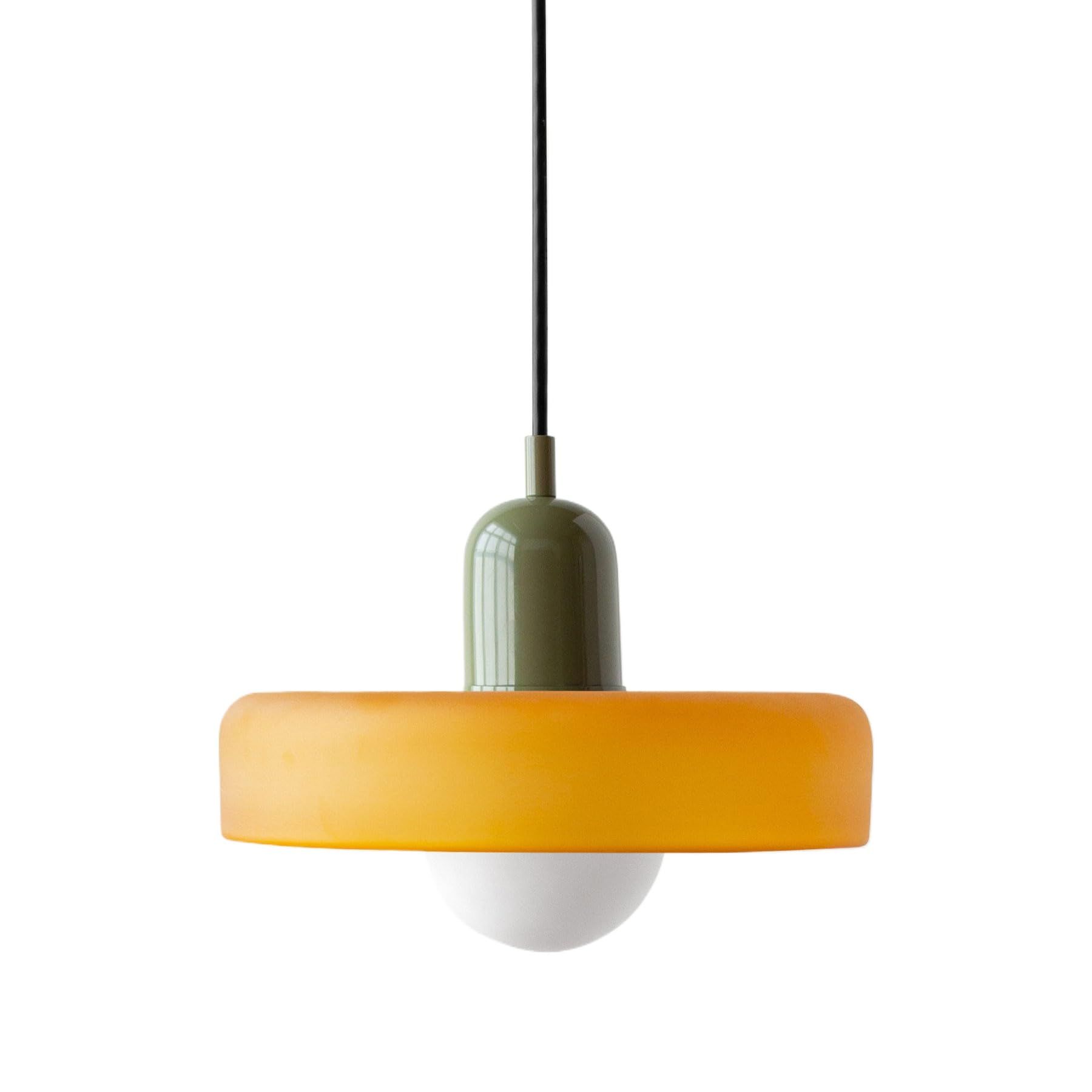 SIYANE Farmhouse Orange Glass Pendant Light Kitchen Island Sink Mid Century Modern Hanging Ceiling Lamp with Warm Bulb Vintage Industrial Chandelier for Dining Room Bedroom Restaurant Cafe Bar