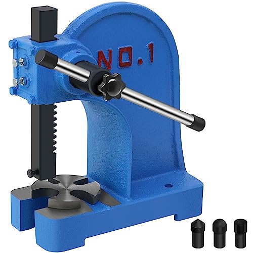 PNBO 1 Ton Manual Arbor Press, 5.5' Maximum Height Heavy Duty Cast Iron