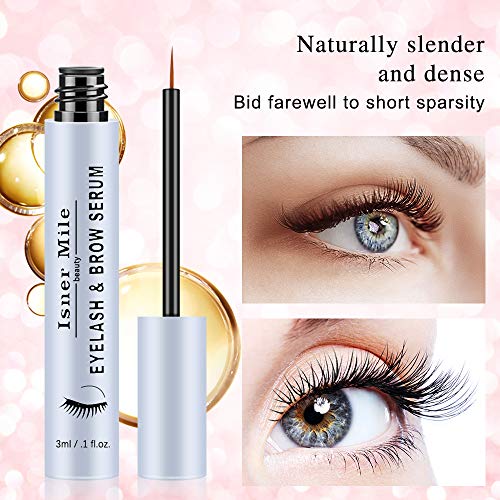 Eyelash Growth Serum, Natural Lash Boost Serum Brow Growth Enhancer for Longer, Fuller Thicker Lashes & Brows - Dermatologist Certified, 3ml