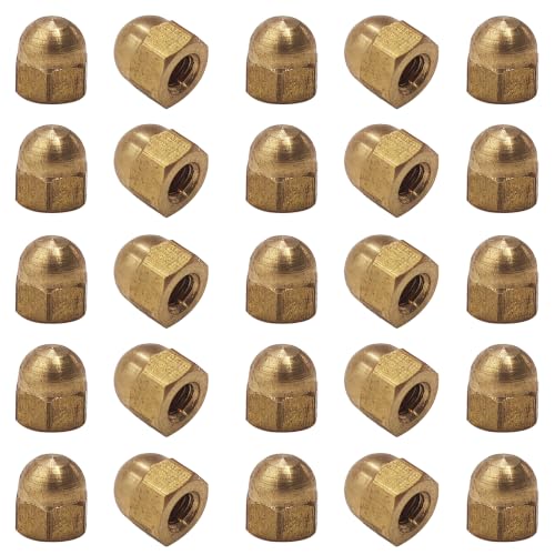 bskkw 30PCS M3 Brass Hex Cap Nuts, Dome Head Decorative Nuts for Screws Bolts Mechanical Electrical Equipment Fasteners