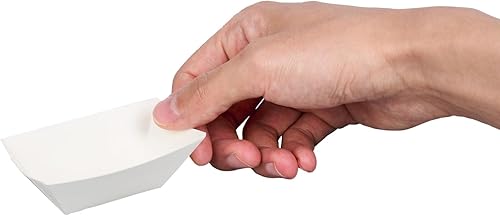 Vista 216 de Restaurantware Papel de periódico Bio Boat - 3" x 2" x 1" - Caja de 50 unidades Newsprint