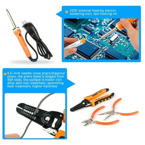Kit d'outils de réparation de réseau portable 17 pièces, sac en tissu Oxford haute intensité, outils essentiels pour installations électroniques et réseaux ou réparations