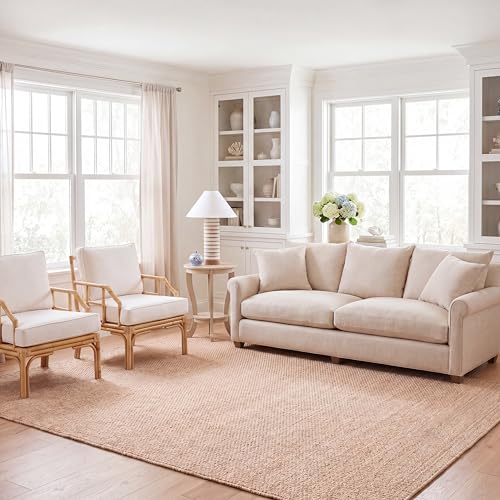 SAFAVIEH Area Rug 8x10 - Natural Fiber Collection - Large - Natural Brown, Handmade Jute, Basketweave Pattern (NF401A)