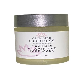 GLIMMER GODDESS Organic Hydrating Face Mask with Vitamin C & Aloe Nourishing & Revitalizing, 2 oz