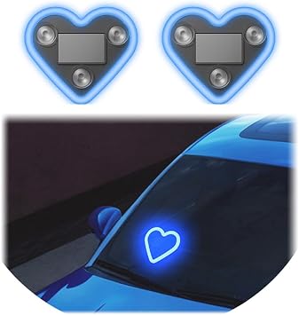 TOMSE Car Ambient Atmosphere Mood Light for Dacia Logan MCV 2013-2020 2021 2022 2023 2024 2025 2026 Heart Shaped Neon LED as Triangle Window Accent Light Romantic Interior Decor Gift