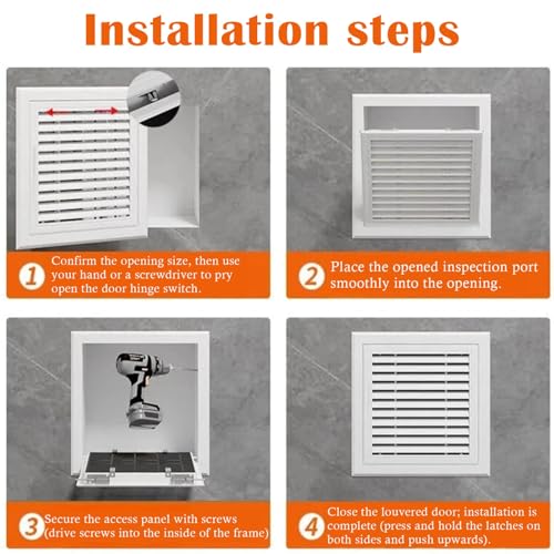 Grille d'aération murale amovible blanche persienne pour conduit de ventilation - 5