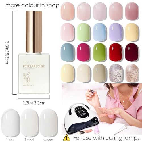 Milky White Gel Nail Polish, Jelly Natural Transparent French Manicure Gel Nail Polish, Nude Neutral Builder Gel Soak off LED Gel Nail Varnish Nail Art Gel for Girls Women DIY Nail Art at Home(15ML) - Image 6