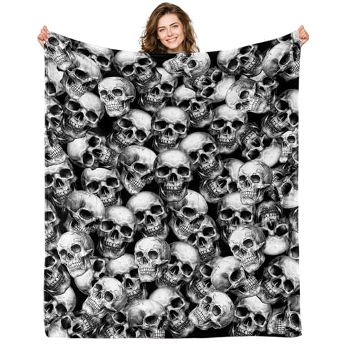 Skull Blanket Skull Gifts for Women Men Soft Blanket for Room Decor Cozy Throw Blankets for Couch Bed Sofa 60 X 50