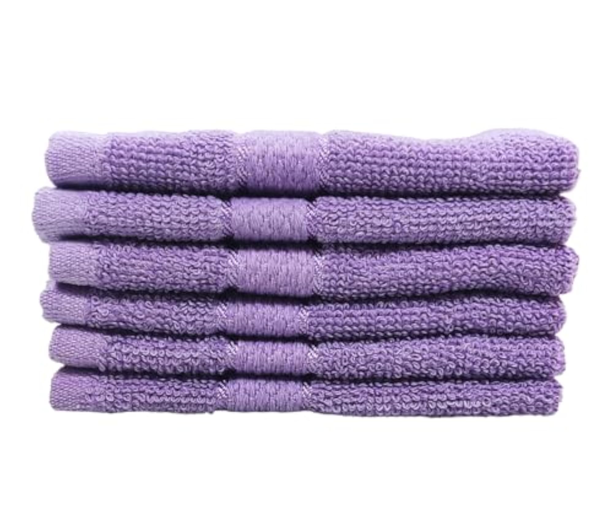 Small Cotton Face Towels Set of 18, Purple