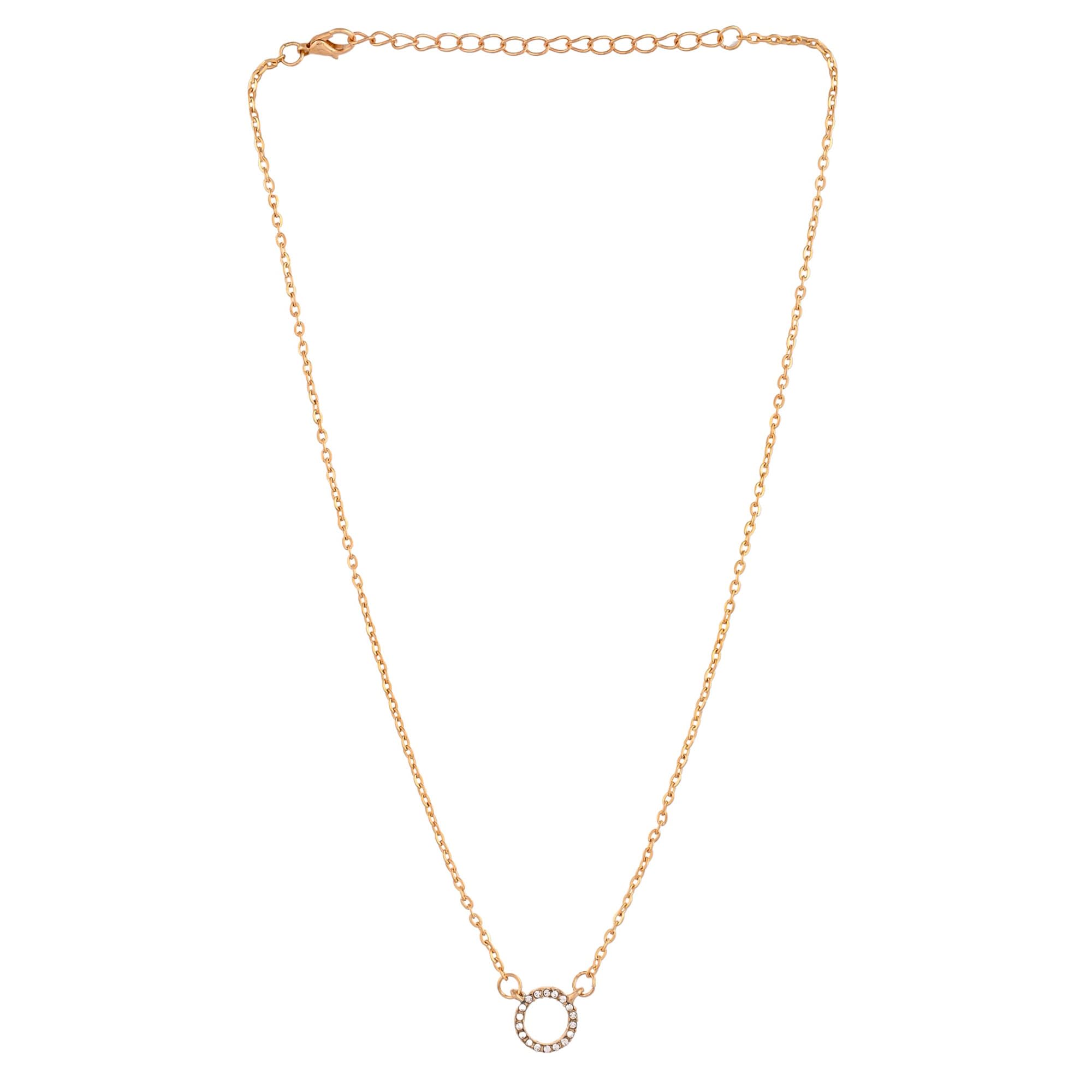 Serenity Circle Charm Necklace Plated