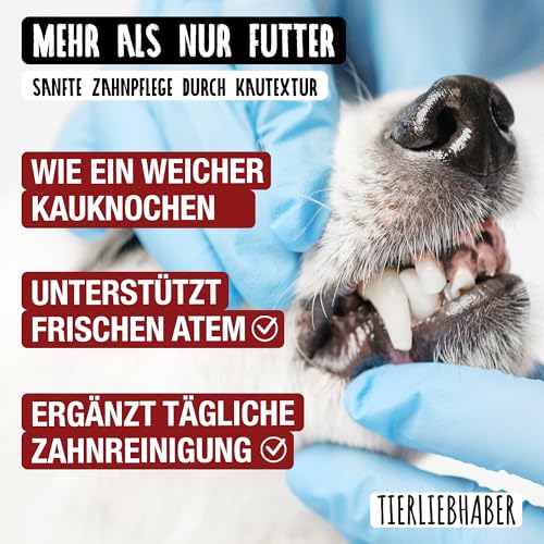 TIERLIEBHABER – Hundefutter Nass 400g Rind mit Gemüse – Von Tierärzten entwickelt – Nassfutter Hund mit 91% Fleischanteil – Dog Food als Hundenassfutter 400g Dosen