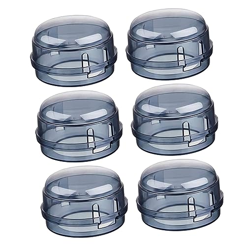 Milisten 6pcs Gas Knob Covers for Stove Safety Durable Heat Resistant Protector Childproof Design Easy Install and Remove Covers for Home Use