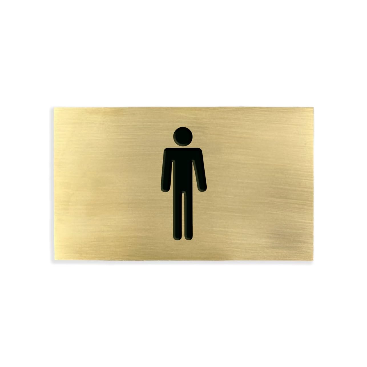 hochwertiges Messingschild mit Gravur - versch. Größen | Motiv Toilette (Set 2 Messingschilder) ohne Schraublöchern 100 x 60 mm