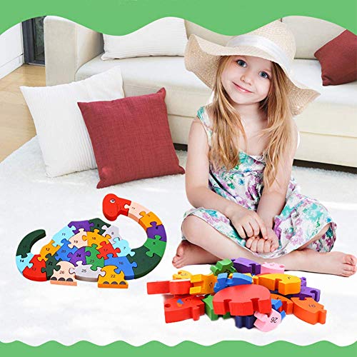 Lovestown 2 Pcs Wooden Animal Puzzles, Alphabet Building Blocks For Kids, Preschool Letters And Numbers Puzzles, Abc Animal Puzzle For Toddlers #TOP6