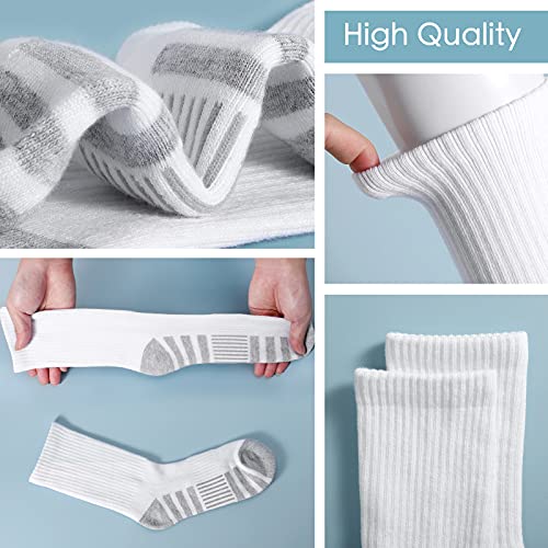 Generic Men’s and Women's Athletic Running Socks 6 Pairs, 10-13, White2