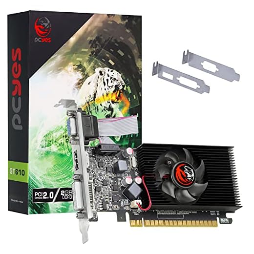 PLACA DE VIDEO NVIDIA GEFORCE GT610 2GB DDR3 64 BITS LOW PROFILE SINGLE FAN - PAKGT6102GBDR3SF - PCYES, Cor: Preto e Vermelho