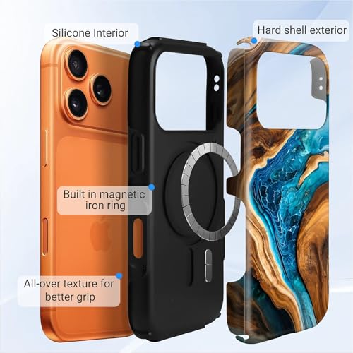 Coque iPhone 17 Pro contre les rayures avec double couche bois résine MagSafe - 4