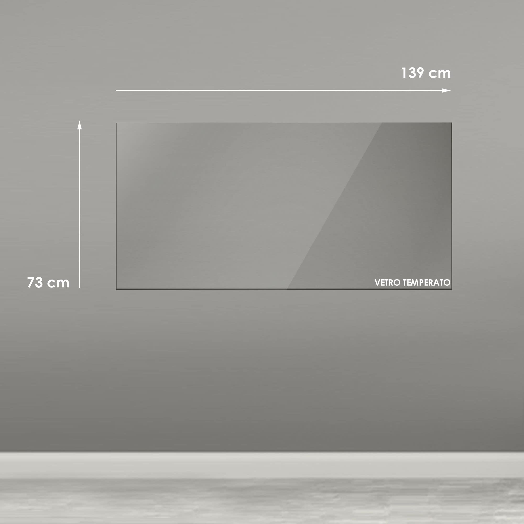 Quadro su Vetro 73x139 cm Stampe da Parete in Vetro LEAVES WHITE BLUE BEIGE