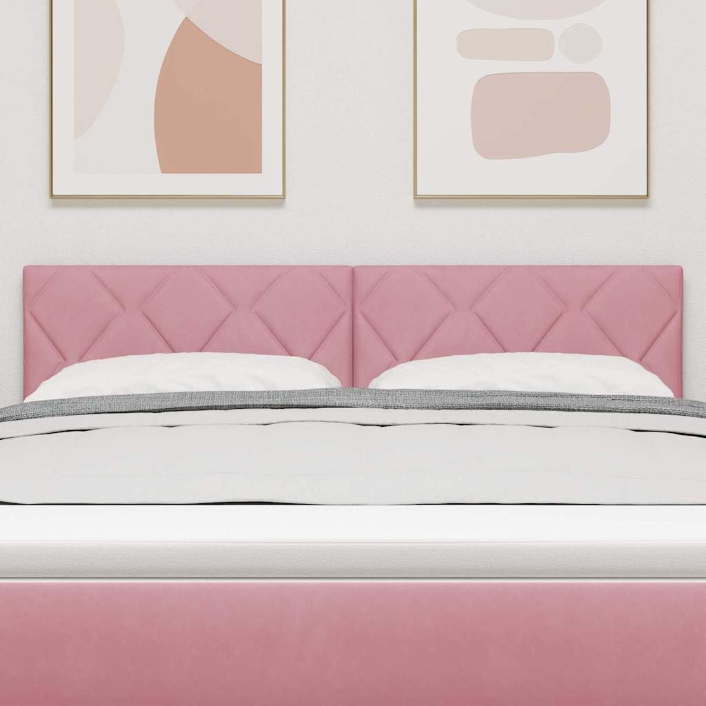 Testiera per Letto 160 cm in Velluto Rosa Regolabile