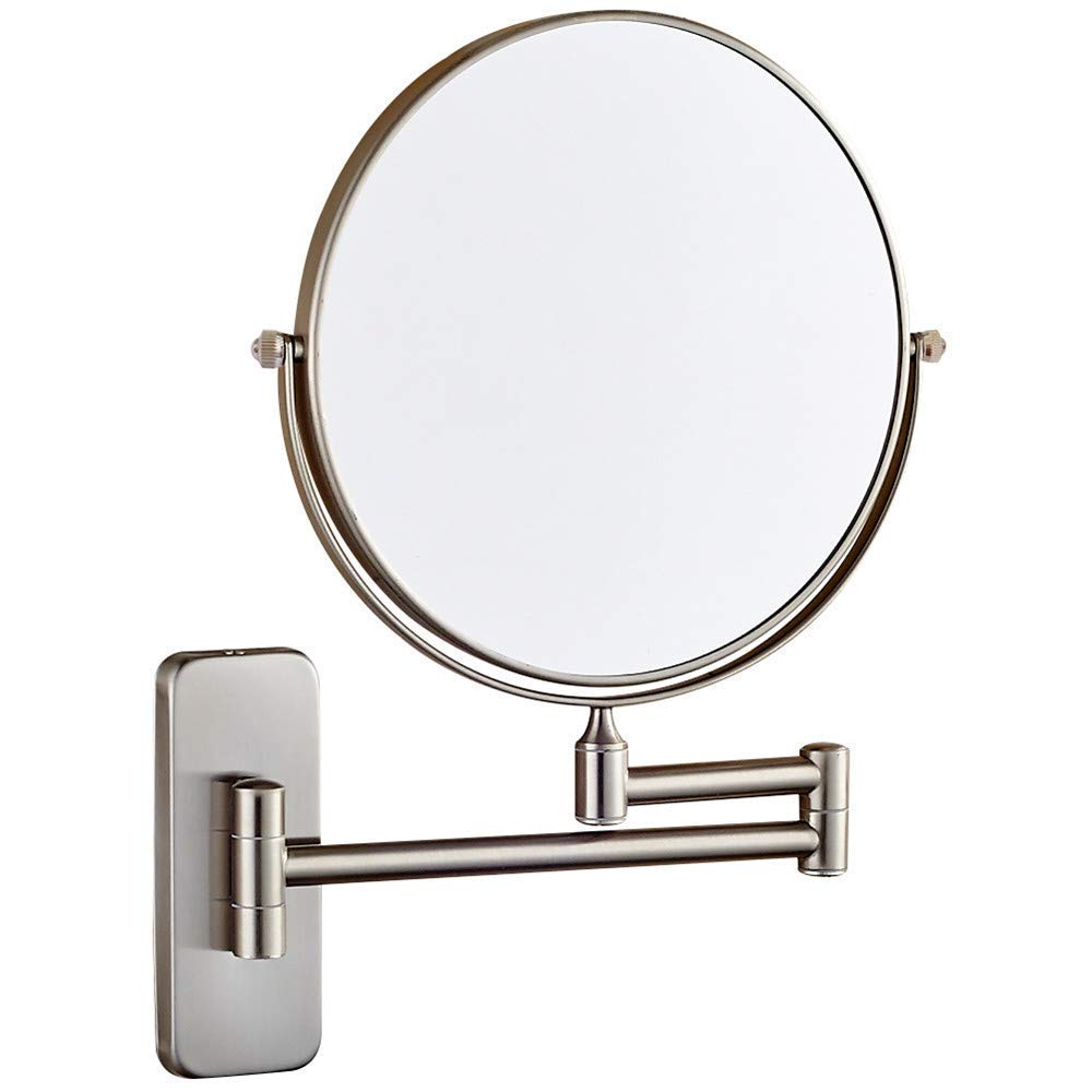 Specchi for il trucco a parete, specchietti da trucco girevoli estensibili regolabili a doppia faccia ingrandenti cosmetici (Color : 8inch, Size : 10X)