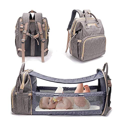 5-in-1 Wickeltasche Wickelrucksack, Multifunktions-Babybett für Reisen, Wickeltasche mit Wickelstation, Babywiege Baby Nest mit