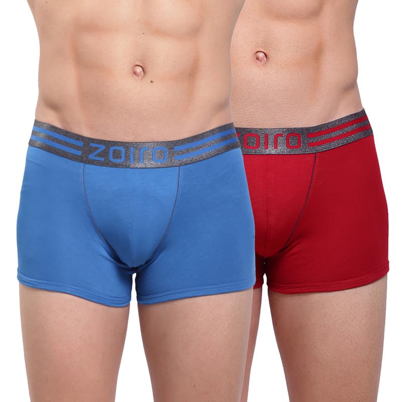 zoiro Men's Soft Cotton Blend Solid Classic Trunk Pack of 2 |Colours May Vary-picture-14