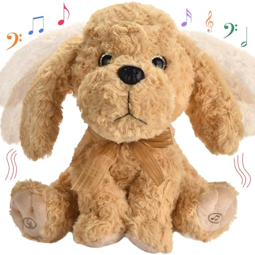 GOBRILLFUN Interactive Singing Plush Toy - Dog Stuffed Animals Record & Repeats What You Say, 8 Songs, Head & Ear Movements, Birthday for Toddlers Age 3 4 5 6 (10.2' Goldendoodle Toy)