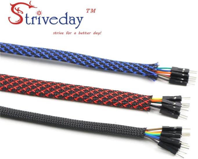 10m 30 Meter 7 colors mixed 4mm PET Expandable Sleeving High Density Sheathing Plaited Cable Sleeves - (Length: 30M)