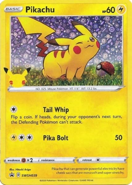 pikachu face on pokemon card Amazon.com: Pokemon - Pikachu - SWSH039 - Black Star Promo